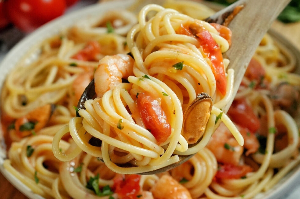 Spaghetti Frutti di Mare - italienische Pasta mit Meeresfrüchten