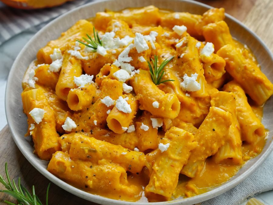 Kürbis Feta Pasta